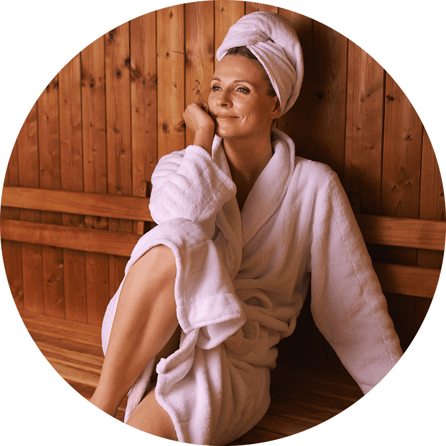 lady in a sauna