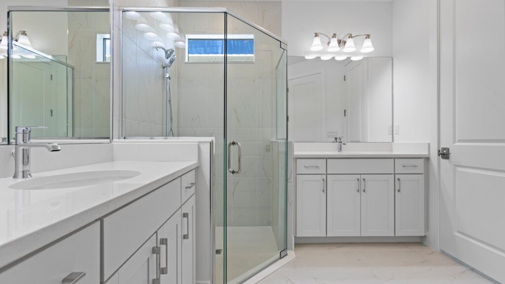 Interior image of move-in ready home showing the master bath